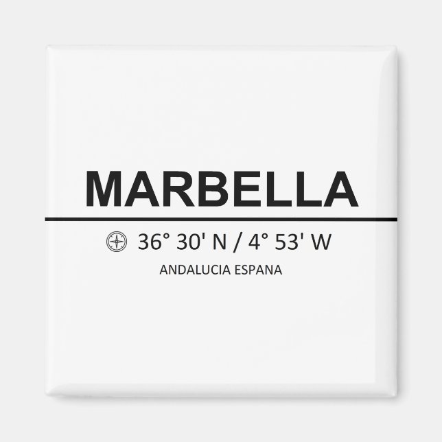 Coordinates Marbella Magnet (Framsidan)
