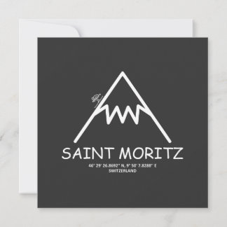 Coordinates Saint Moritz Schweiz Julkort