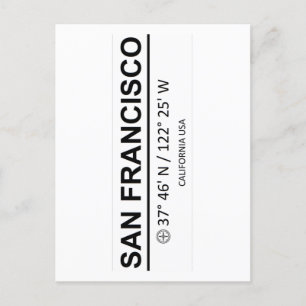 Coordinates San Francisco Vykort