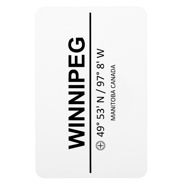Coordinates Winnipeg Magnet (Vertikal)