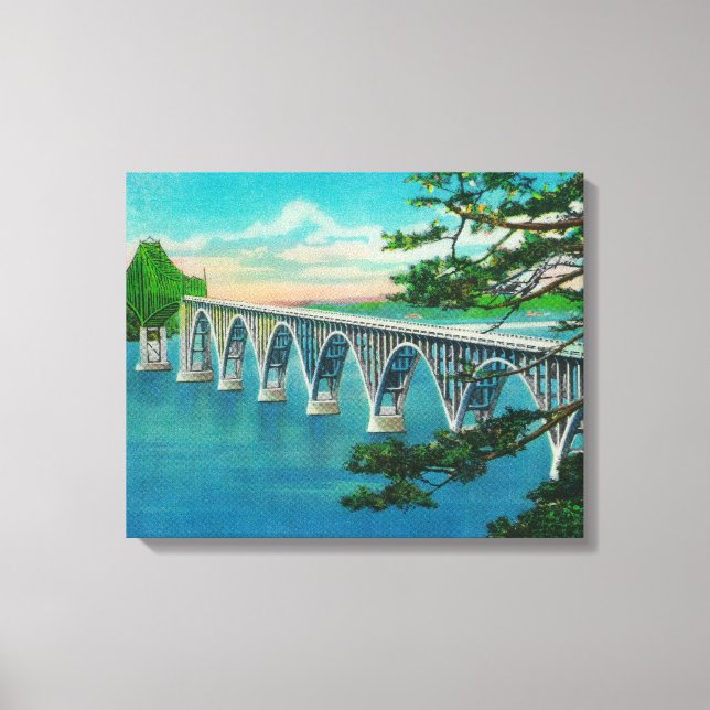 Coos Bay Bridge i North Bend, Oregon Canvastryck (Framsida)