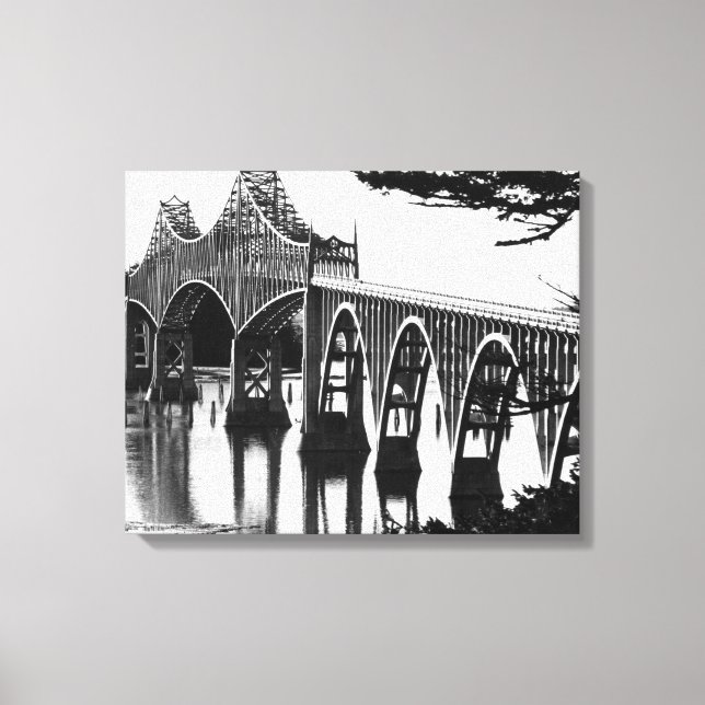 Coos Bay Bridge PhotographNorth Bend, ELLER Canvastryck (Framsida)