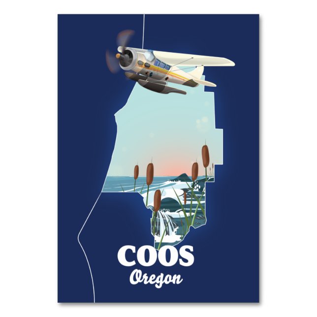 Coos Oregon Travel karta Bordsnummer (Framsidan)