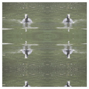 Coot Swimming Patternated Animal Fabric Tyg