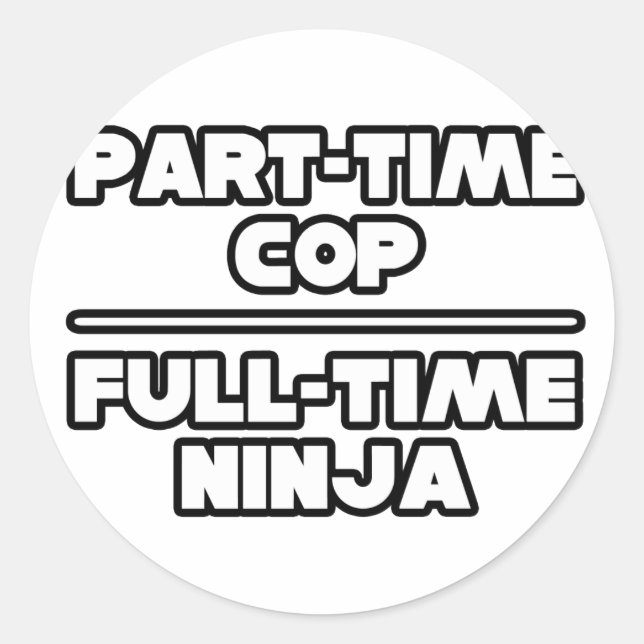Cop / Ninja Runt Klistermärke (Framsida)