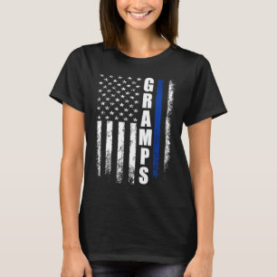 Cop Police Gramps American Flagga Fars dag For M T Shirt