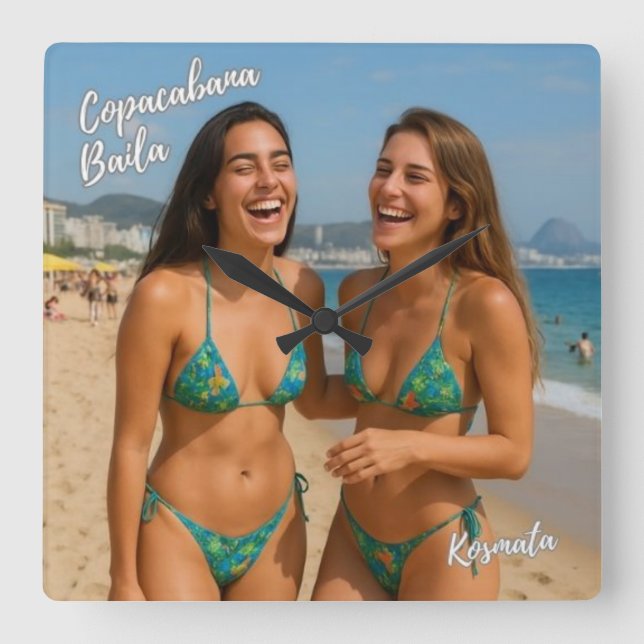Copacabana Baila - Wanduhren Fyrkantig Klocka (Framsida)