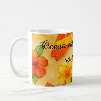 Copacabana Beach Watercolor Floral Tropical Kaffemugg