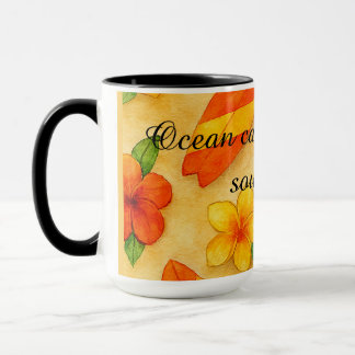 Copacabana Beach Watercolor Floral Tropical Mugg