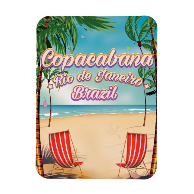 Copacabana, Rio de Janeiro resemål för strandaffis Magnet (Vertikal)