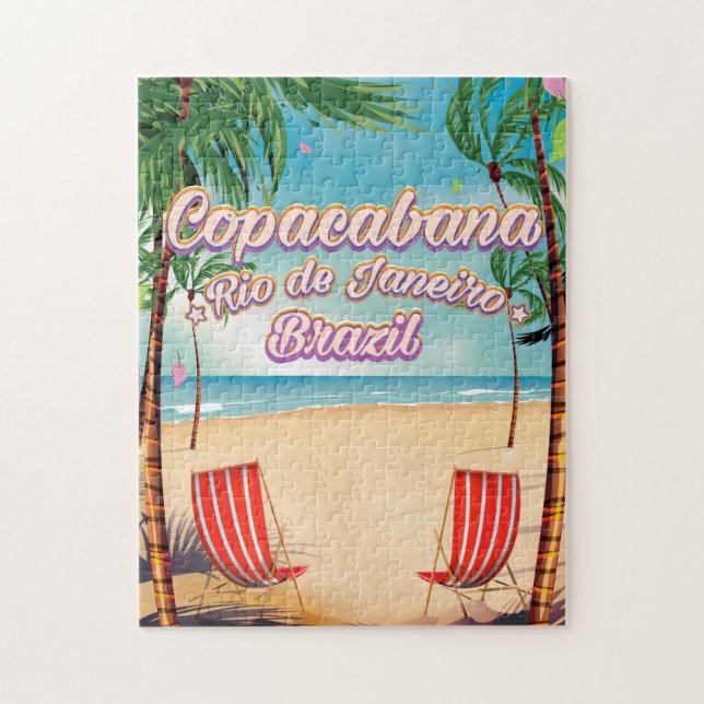 Copacabana, Rio de Janeiro resemål för strandaffis Pussel (Vertikal)