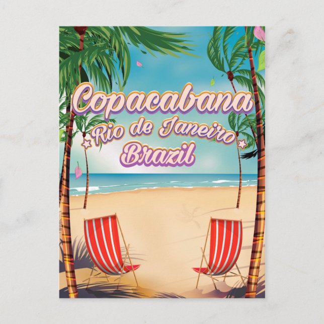 Copacabana, Rio de Janeiro resemål för strandaffis Vykort (Framsida)