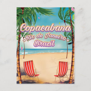 Copacabana, Rio de Janeiro-stranden poster Vykort
