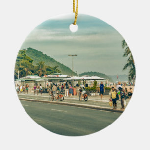 Copacabana Sidewalde Rio de Janeiro Brasilien Julgransprydnad Keramik
