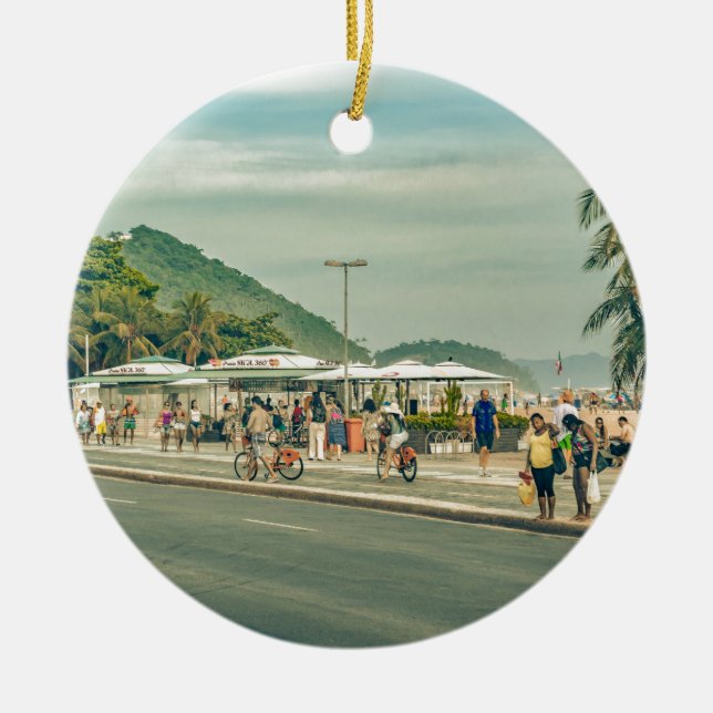 Copacabana Sidewalde Rio de Janeiro Brasilien Julgransprydnad Keramik (Framsidan)