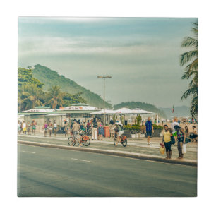 Copacabana Sidewalde Rio de Janeiro Brasilien Kakelplatta