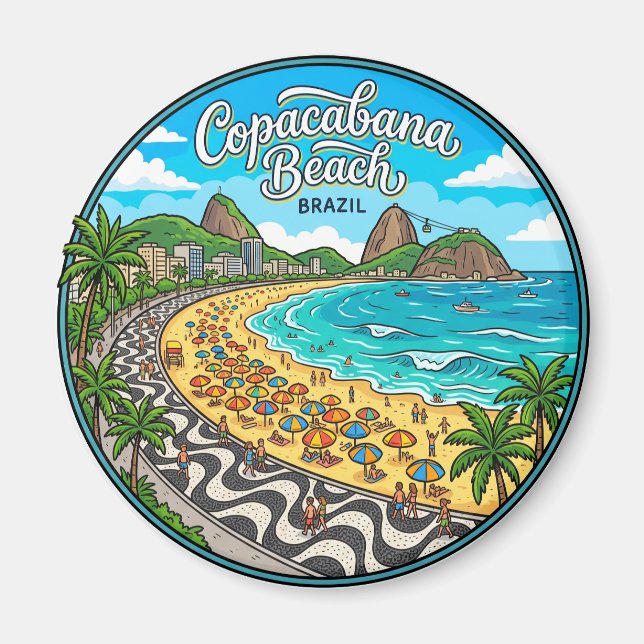 Copacabana-stranden Brasilien Magnet (Framsidan)