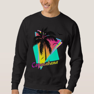 Copacabana Tropical Summer Beach Handflatan Träd S Lång Ärmad Tröja