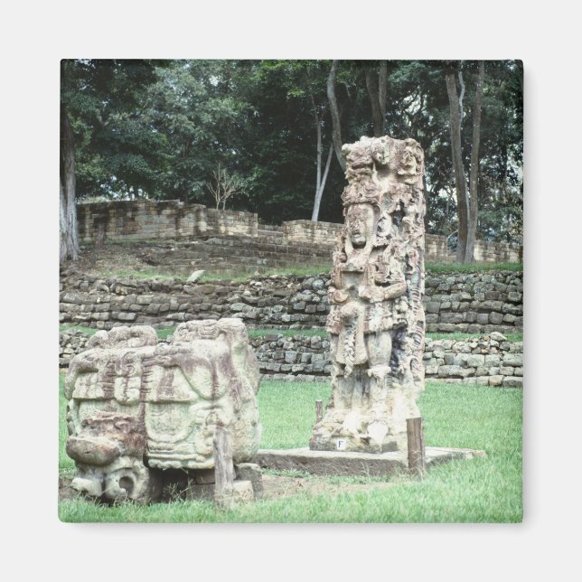 Copan Mayan Ruins Photo Designad Magnet (Framsidan)