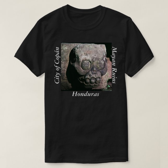 Copan Mayan Ruins Photo Designad Tee Shirt (Design framsida)