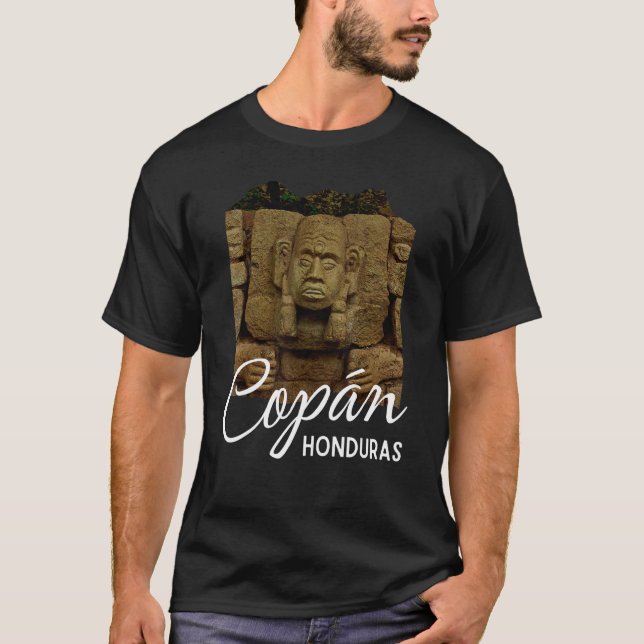 Copan Ruins Mayan Ruins Roatan Honduras Souvenir T Shirt (Framsida)