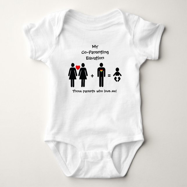 coparent MyCo-ParentingEquation, tre föräldrar… Tee Shirt (Framsida)
