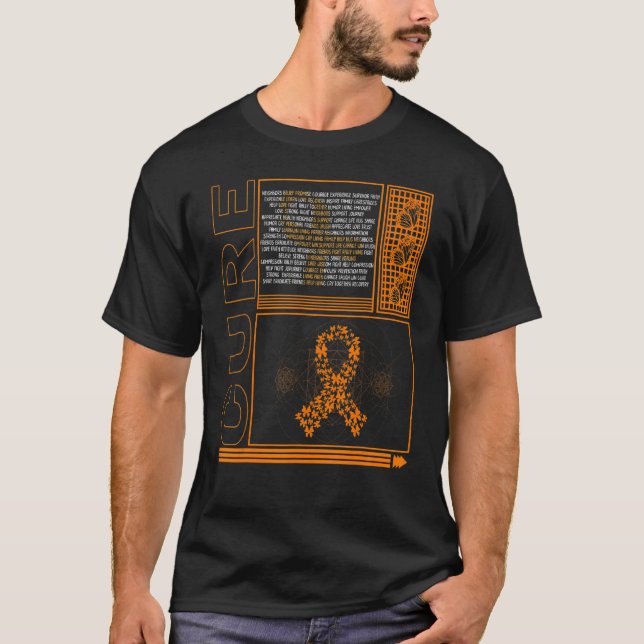 COPD Awareness Cure COPD Orange Ribbon Butterfly L T Shirt (Framsida)