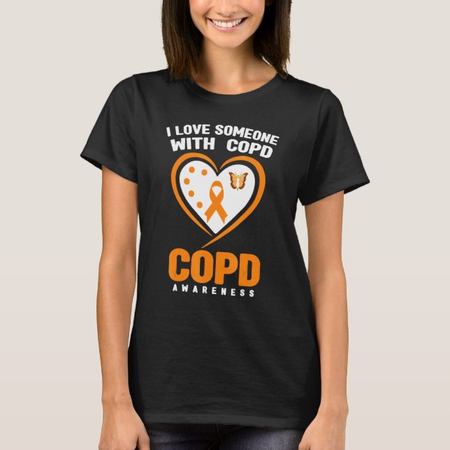 COPD Awareness   I Love Someone With COPD Awarenes T Shirt (Framsida)