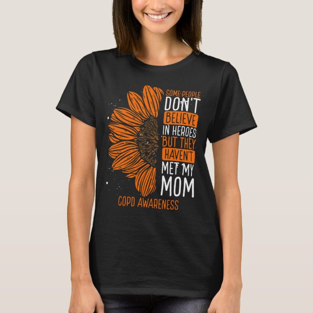 COPD Awareness Ribbon Mamma COPD Warrior T Shirt (Framsida)