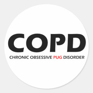 COPD - Kronisk tvångsmässig mopsoordning Runt Klistermärke