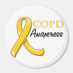 COPD-medvetenhetband (det guld- bandet) Magnet