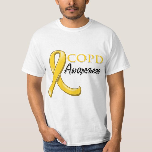 COPD-medvetenhetband (det guld- bandet) Tee (Framsida)