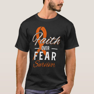 COPD Survivor Faith Over Fear Orange ribbon T Shirt