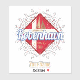 Copenhagen Capital Danmark Retro Sailing Frakt Klistermärken