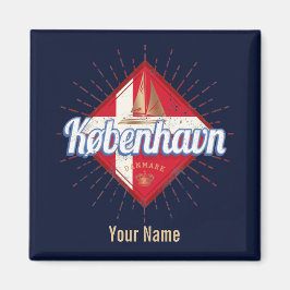 Copenhagen Capital Danmark Retro Sailing Frakt Magnet