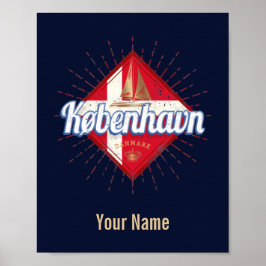Copenhagen Capital Danmark Retro Sailing Frakt Poster