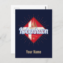 Copenhagen Capital Danmark Retro Sailing Frakt Vykort