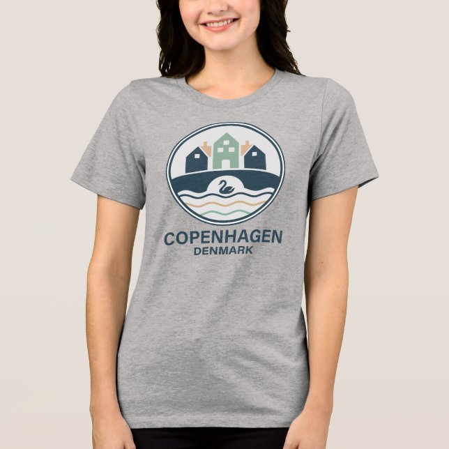 Copenhagen Denmark Europe T Shirt (Framsida)