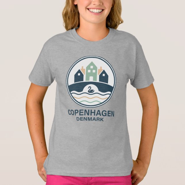 Copenhagen Denmark Europe T Shirt (Framsida)