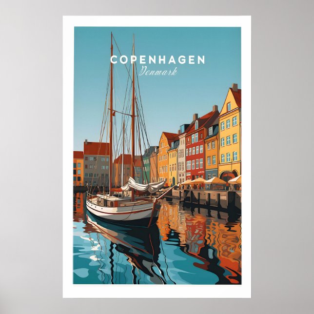 Copenhagen Travel Poster Print 1 (Framsidan)