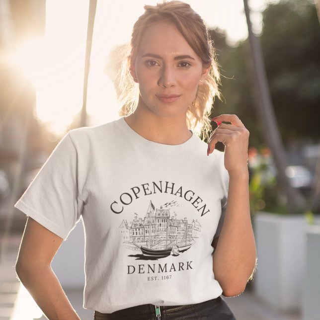 Copenhaguen Denmark vintage Landscape T Shirt (Skapare uppladdad)