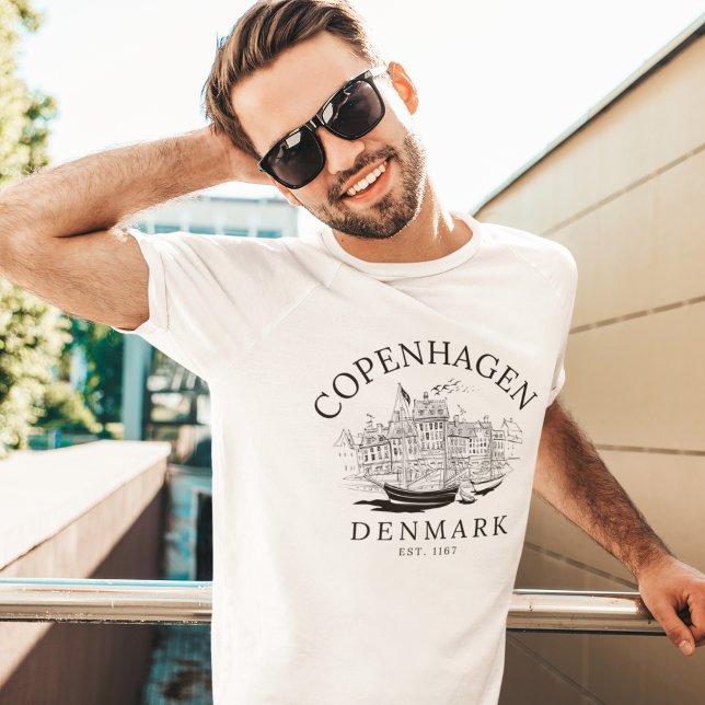 Copenhaguen Denmark vintage Landscape T Shirt (Skapare uppladdad)