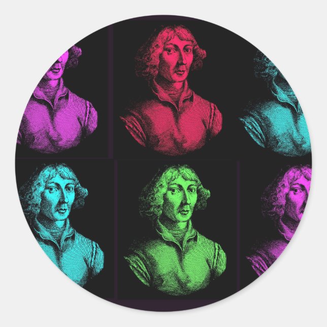 Copernicus Collage Runt Klistermärke (Framsida)