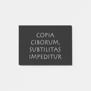 Copia ciborum subtilitas impeditur post-it block