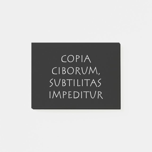 Copia ciborum subtilitas impeditur post-it block (Framsida)