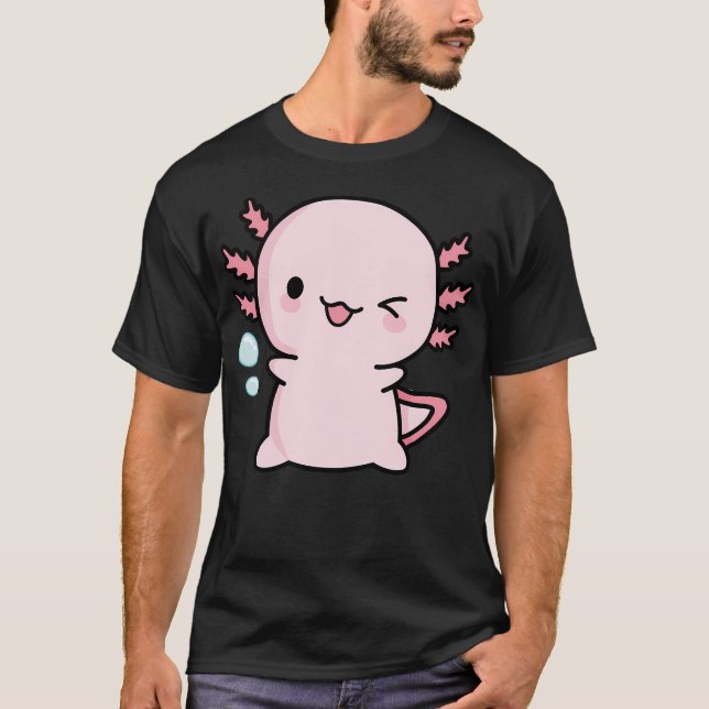 Copia De Cute Axolotl Salute T Shirt (Framsida)