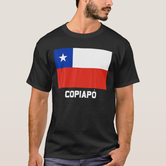 Copiapo Republica Chile Flagga Emblem Escudo Bande T Shirt (Framsida)