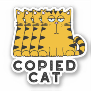 Copied Cat Funny Animal Pun Klistermärken