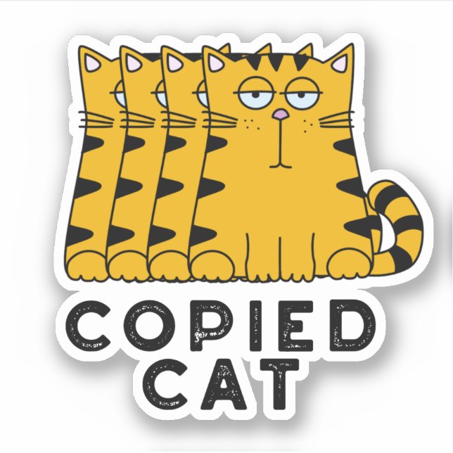 Copied Cat Funny Animal Pun Klistermärken (Framsida)