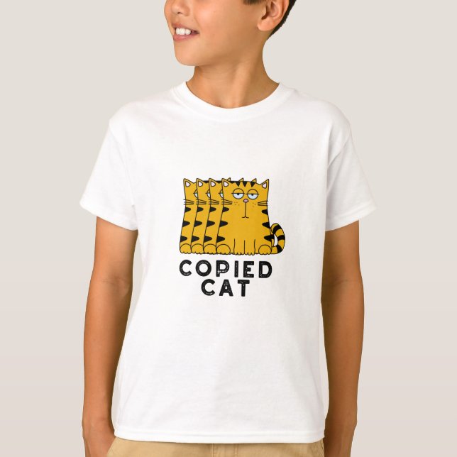 Copied Cat Funny Animal Pun T Shirt (Framsida)